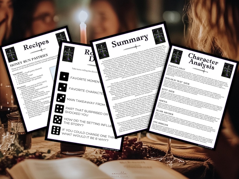 Powerless Book Club Guide Book Club Games Discussion Questions Lauren Roberts  BookTok Bookstagram Fantasy Romance Reading Group Romantasy