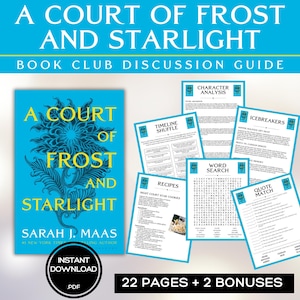 Guida al club del libro "A Court of Frost and Starlight" Domande per la discussione del libro ACOFAS Sarah J Maas Attività del club del libro ACOTAR Fantasy Feyre Rhysand