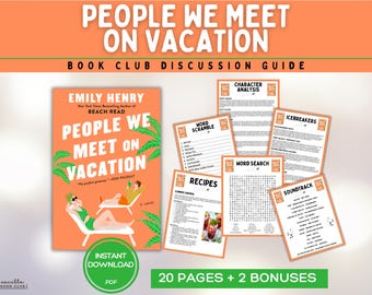 People We Meet on Vacation Book Club Guide Book Club Games Book Discussion Questions Emily Henry Book Club Kit Romance BookTok Bookstagram