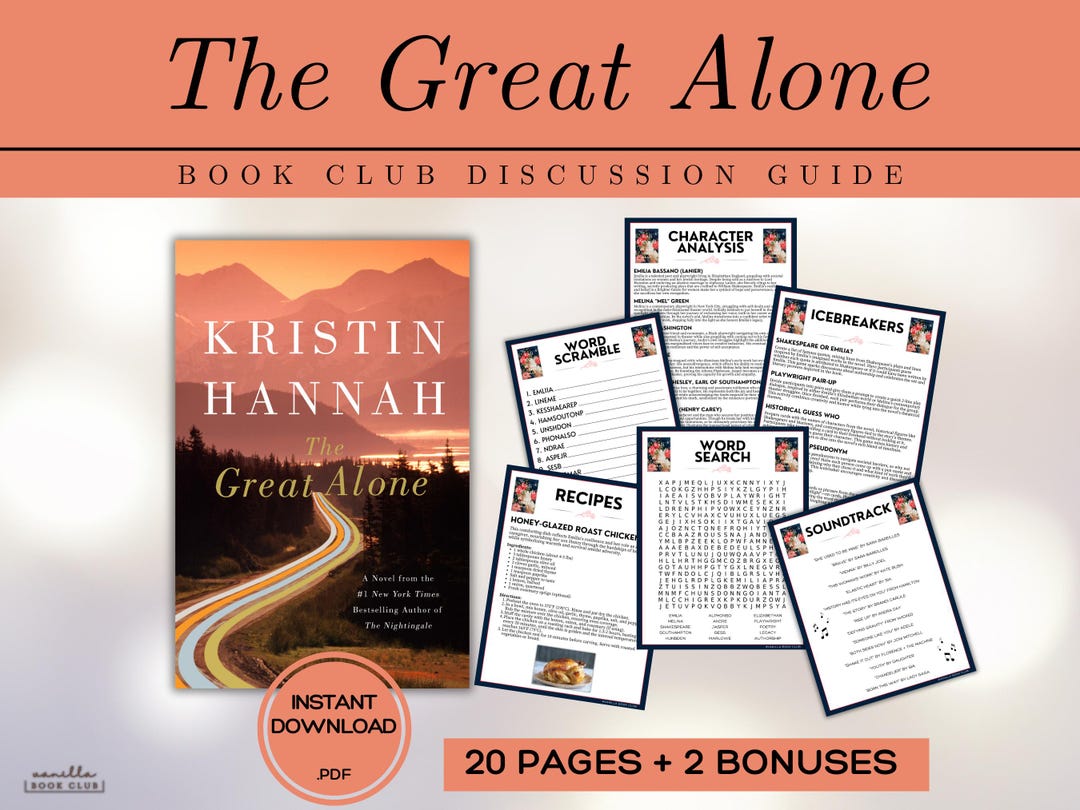 The Great Alone Book Club Guide Book Club Games Book