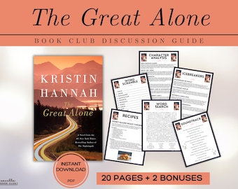 The Great Alone Book Club Guide Book Club Games Book Discussion Questions Kristin Hannah Book Club Kit Reading Activities Historical Fiction