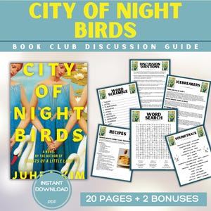 City of Night Birds Book Club Guide Book Club Games Book Discussion Questions Juhea Kim Book Club Kit Historical Fiction Activity Pack