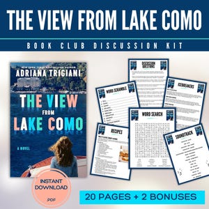 The View From Lake Como Book Club Guide Book Club Games Book Discussion Questions Adriana Trigiani Book Club Kit Romance Bookstagram BookTok