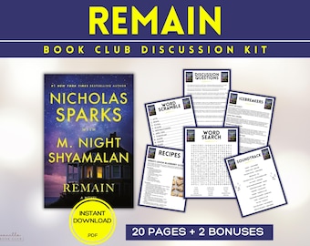 Przewodnik po klubie książki „Pozostań” Gry klubu książki Pytania do dyskusji o książkach Nicholas Sparks Zestaw klubu książki M. Night Shyamalan Tajemnica Thriller Romans