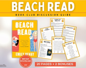 Beach Read Book Club Guide Book Club Games Book Discussion Questions Emily Henry Book Club Kit Activity Romance Novel Reading Group Fiction