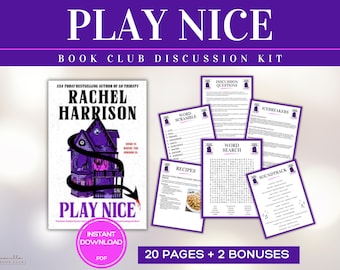 Play Nice Book Club Guide Book Club Games Book Discussion Questions Rachel Harrison Book Club Kit Thriller Horror Gothic Book Activities