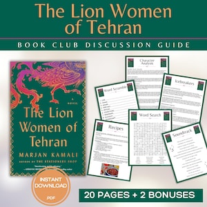 The Lion Women of Tehran Book Club Guide Book Club Games Book Discussion Questions Marjan Kamali Book Club Kit Activities Historical Fiction