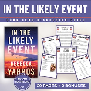 In the Likely Event Book Club Guide Book Club Games Discussion Questions Rebecca Yarros BookTok Bookstagram Romance Reading Group Fiction