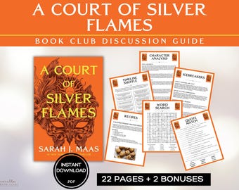 A Court of Silver Flames Book Club Guide ACOSF Book Discussion Questions Sarah J Maas ACOTAR Club Activity Nesta Cassian Valkyrie Illyerian