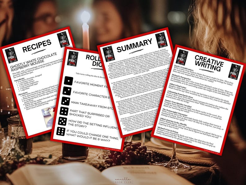 Pen Pal Book Club Guide Book Club Games Book Discussion Questions J.T. Geissinger Book Club Kit Activity Dark Romance Thriller Fiction Novel