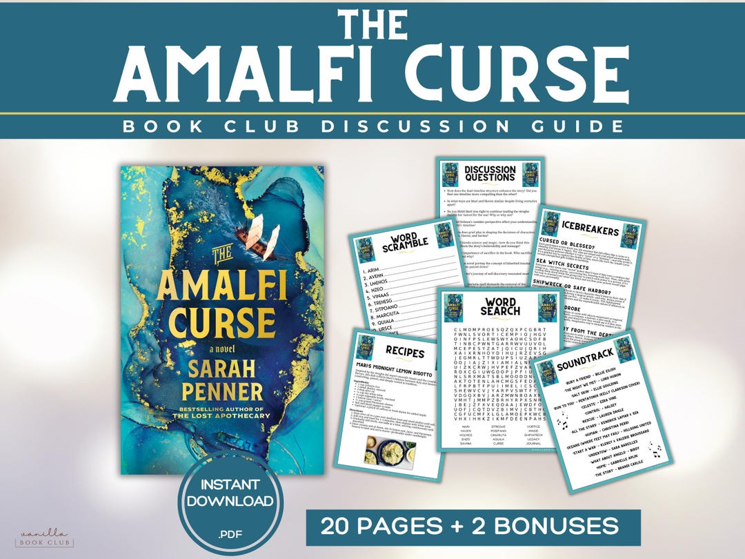 The Amalfi Curse Book Club Guide Book Club Games Discussion Questions ...