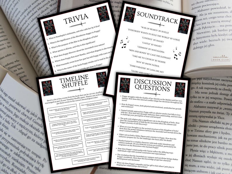 From Blood and Ash Book Club Guide Book Club Games Discussion Questions Jennifer L. Armentrout BookTok Bookstagram Fantasy Romance Romantasy