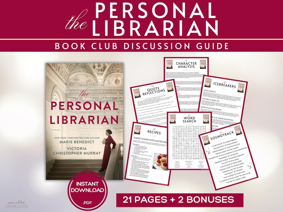 The Personal Librarian Book Club Guide Book Club Games Book
