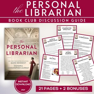The Personal Librarian Book Club Guide Book Club Games Book Discussion Questions Marie Benedict Book Club Kit Activity Historical Fiction