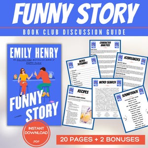 Guida al club del libro di storie divertenti Giochi del club del libro Domande per la discussione sui libri Kit per il club del libro di Emily Henry Attività Gruppo di lettura di romanzi rosa Narrativa