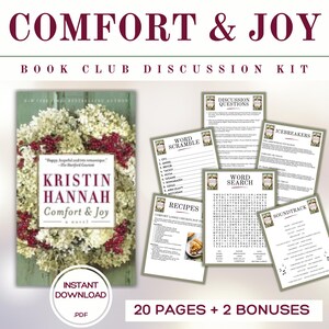 以下が含まれることがあります： クリスティン・ハンナ著「Comfort & Joy」のブッククラブディスカッションキット。キットには、本の表紙、ディスカッションの質問、ワードゲーム、レシピ、サウンドトラックリストが含まれています。20ページと2つのボーナスが付いた、インスタントPDFダウンロードです。