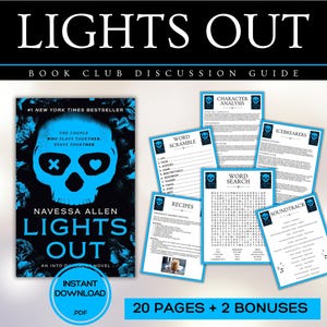 Lights Out Book Club Guide Book Club Games Book Discussion Questions Navessa Allen Book Club Kit Activity Dark Gothic Romance Fiction Novel image 1