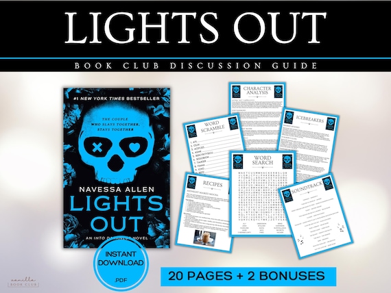 Lights Out Book Club Guide Book Club Games Book Discussion Questions Navessa Allen Book Club Kit Activity Dark Gothic Romance Fiction Novel