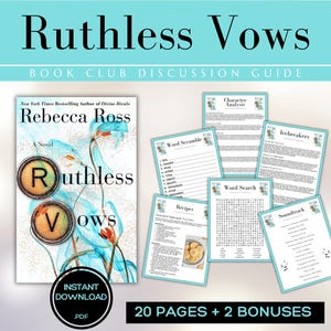 Ruthless Vows Book Club Guide Book Club Games Discussion Questions Rebecca Ross BookTok Bookstagram Fantasy Romance Reading Group Romantasy