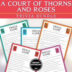 A Court of Thorns and Roses Trivia Game BUNDLE Book Club Games Sarah J Maas BookTok Bookstagram Fantasy Romance Romantasy ACOTAR Party Games