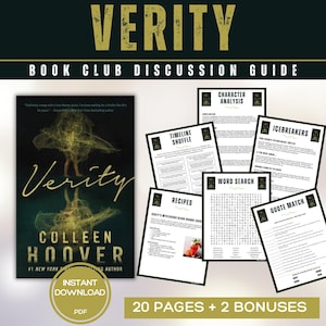 Guida del club del libro Verity Giochi del club del libro Domande per la discussione del libro Kit del club del libro Colleen Hoover Attività Mistero Thriller psicologico Romanzo