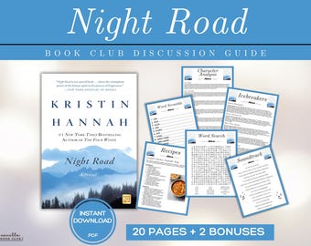 Night Road Book Club Guide Book Club Games Book Discussion Questions Kristin Hannah Book Club Kit Reading Activities Literary Fiction