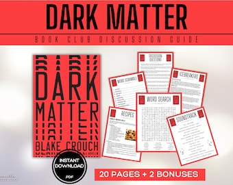 Dark Matter Book Club Guide Book Club Games Book Discussion Questions Blake Crouch Book Club Kit Activity Science Fiction Thriller Novel