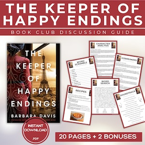 The Keeper of Happy Endings Book Club Guide Book Club Games Book Discussion Questions Barbara Davis Book Club Kit Trivia Historical Fiction
