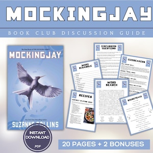 Mockingjay Book Club Guide Book Club Games Book Discussion Questions Suzanne Collins Book Club Kit Science Fiction Hunger Games Dystopian YA image 1