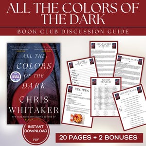 Guida del club del libro "Tutti i colori del buio" Giochi del club del libro Domande per la discussione del libro Chris Whitaker BookTok Bookstagram Romanzo di narrativa