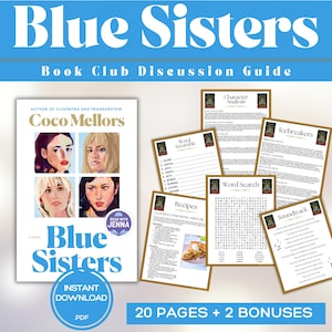Guida del club del libro Blue Sisters Giochi del club del libro Domande per la discussione sui libri Kit del club del libro Coco Mellors Attività del club del libro di romanzi di narrativa