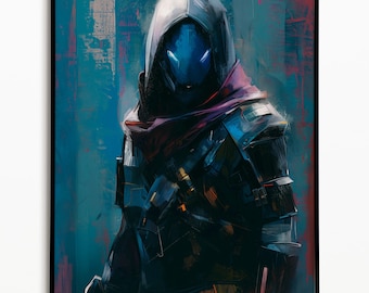 Destiny 2 Cayde-6 Limitierte digitale Kunst Druck - Lebendiges Sammlerstück für Gamer - Futuristischer Exo Jäger - Sofort Download