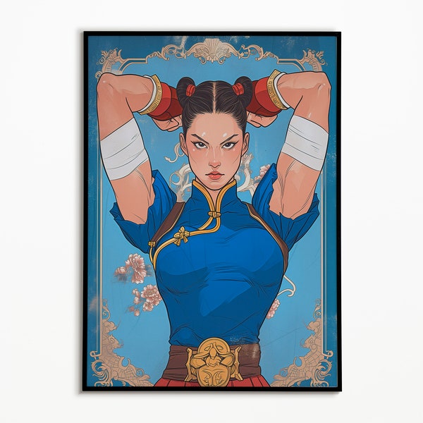 Street Fighter Chun-Li Digital Art Print - Gaming Wall Decor - Video Game Poster - Gamer Gift - Instant Download