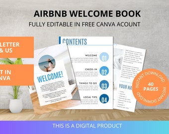 Plantilla de libro de bienvenida de Airbnb, lista de verificación de limpieza: perfecto para administrar su alquiler de Airbnb, plantilla de libro electrónico, letreros de Airbnb