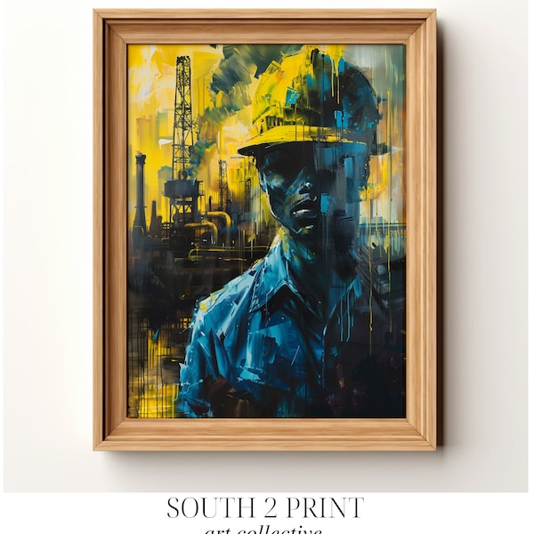 PRINTABLE Worker Socialist Realism | Antique Oil Painting | Abstract Wall Art | Decor Digital Download Art Print | South 2 Print Art