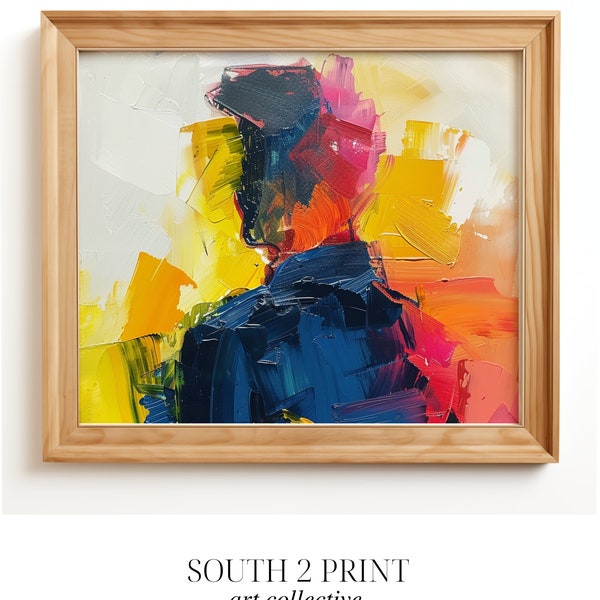 PRINTABLE Abstract Portrait Man Painting | Impressionist Painting | Oil Painting Wall Art | Digital Download Art Print | South 2 Print Art