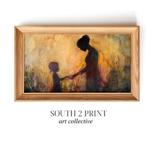 PRINTABLE Mother and Children Silhouette  | Gift for Mothers | Support and Loving Mother | Home Decor Digital Download | South 2 Print Art