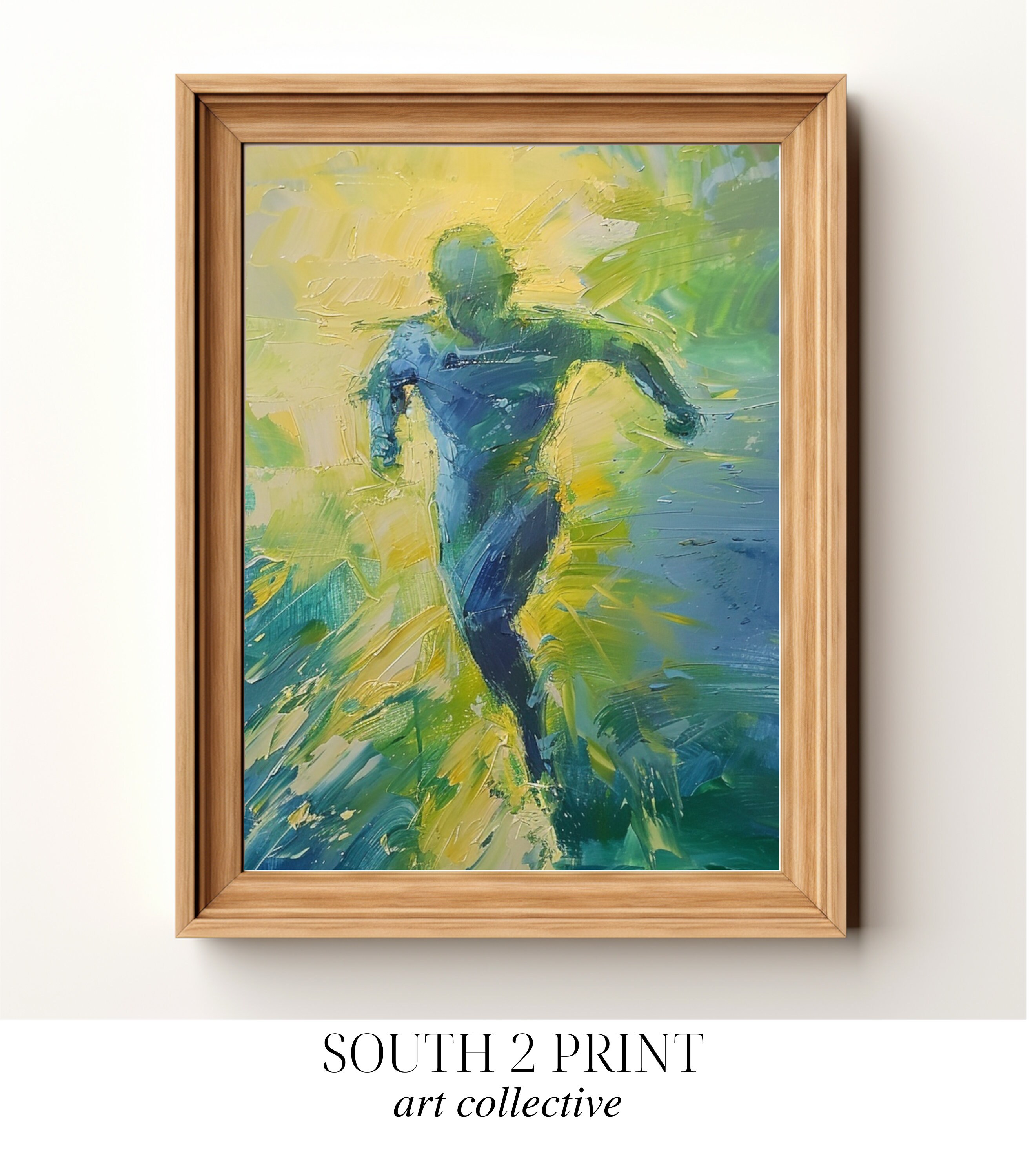 PRINTABLE Abstract Man Running Figure | Texture Painting | Oil Painting ...