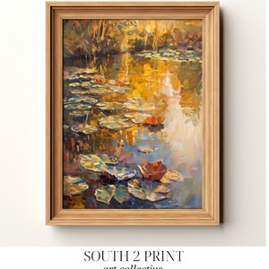 PRINTABLE Water Lilies by Monet Painting | Impressionist Style Abstract Wall Art | Decor Digital Download Art Print | South 2 Print Art