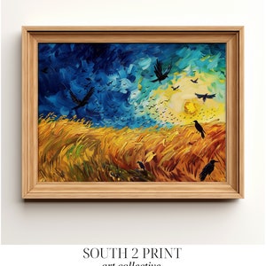 PRINTABLE Wheat Field with Crows | Vincent van Gogh Oil Painting Decor | Abstract Wall Art | Digital Download Art Print | South 2 Print Art