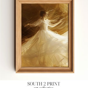 AFDRUKBARE dansende vrouwen | Witte jurk | Abstracte kunst aan de muur | Decor digitale download Art Print | Zuid 2 Afdrukken Art