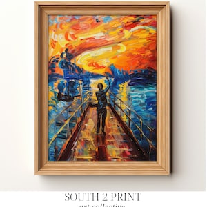 PRINTABLE  Edvard Munch Style | The Scream Painting | Oil Painting Wall Art | Digital Download Art Print | South 2 Print Art