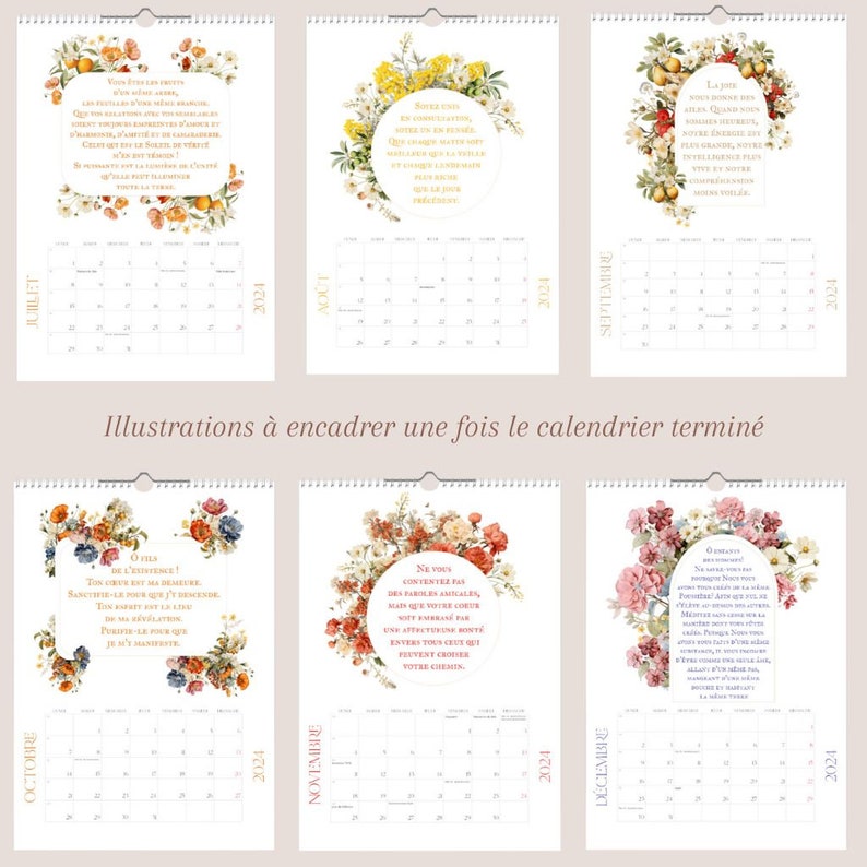 Baha'i Calendar 2024 A3 Wall Calendar. French Text Etsy UK