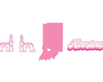 Indiana University Pink Wall Art, Hoosiers Decor (Digital Download)