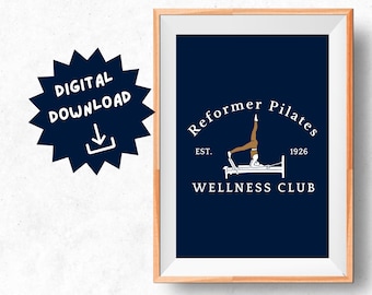 Reformer Pilates Poster, Pilates Poster, Wellness Club, Digital Download, Pilates Printable, Pilates Decoration