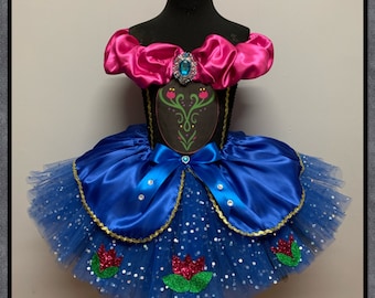 Girls Princess Anna frozen ballgown birthday party  tutu dress book day costume tutu outfit