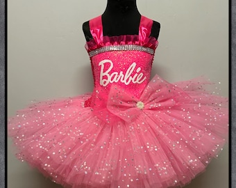 Girls Pink Doll party tutu dress book day costume birthday tutu outfit