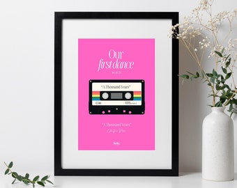 Personalized First Dance Song Cassette Tape Wedding Print