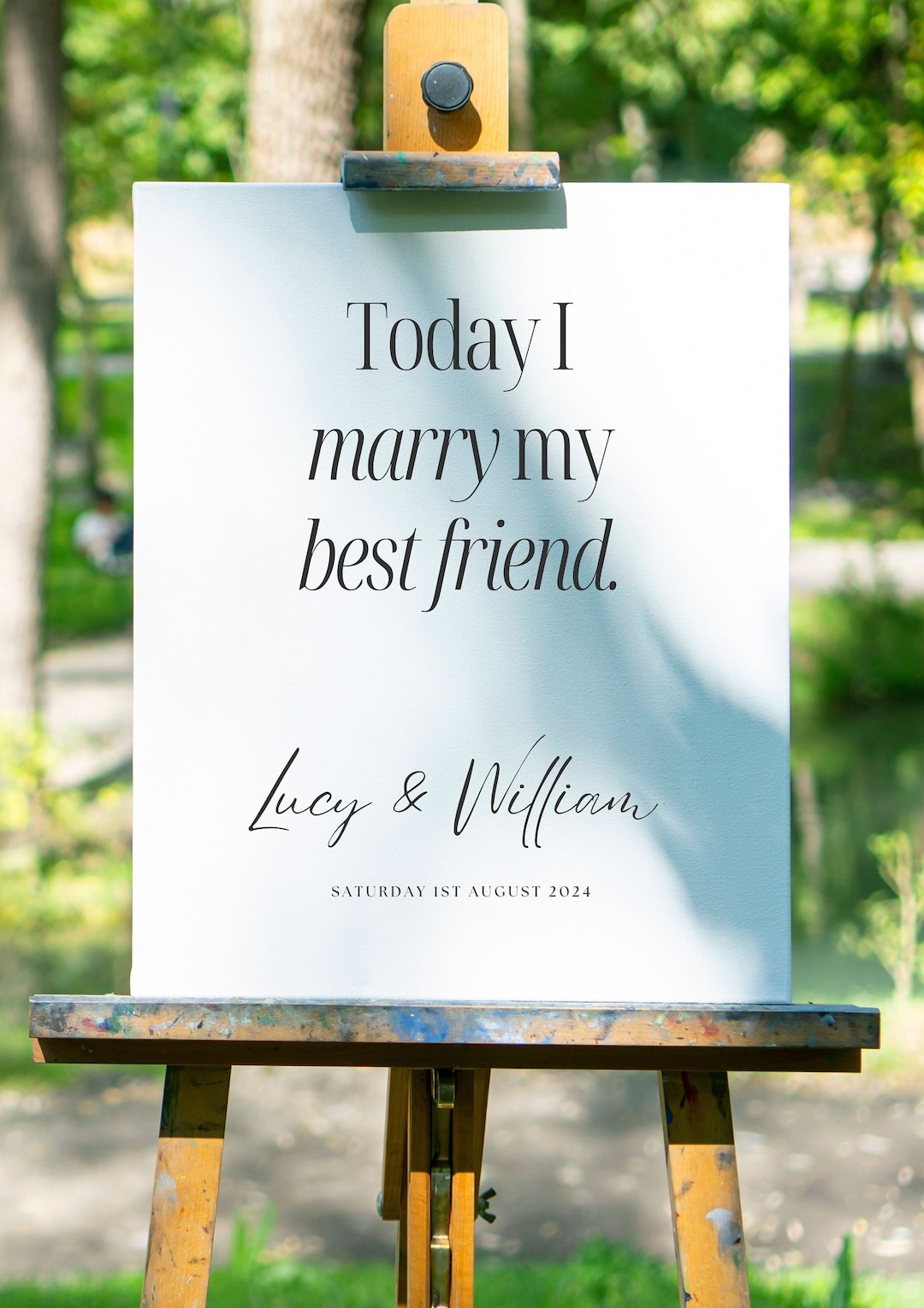 Today I Marry My Best Friend, Wedding Sign. Personalised With
