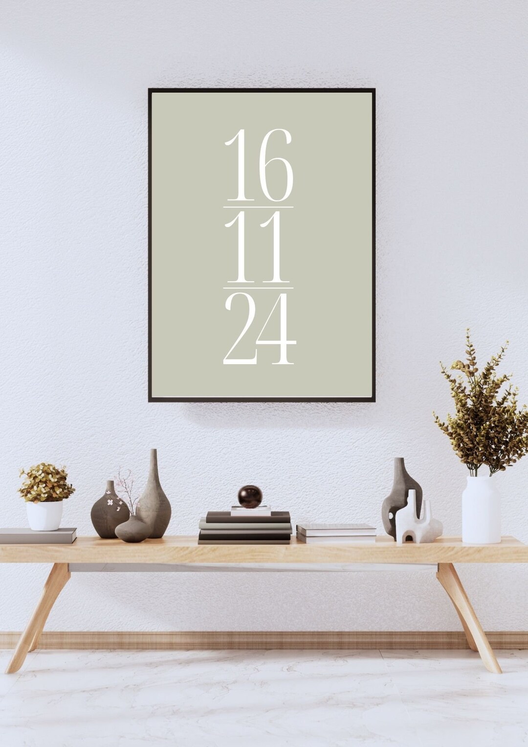 Personalised Day / Month / Year Wall Art Print. Stylish Frameless Wall ...